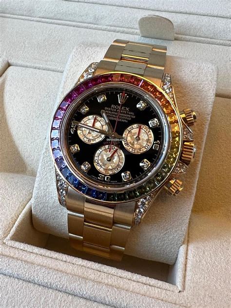 rolex daytona rainbow chrono 24|rolex daytona rainbow watch price.